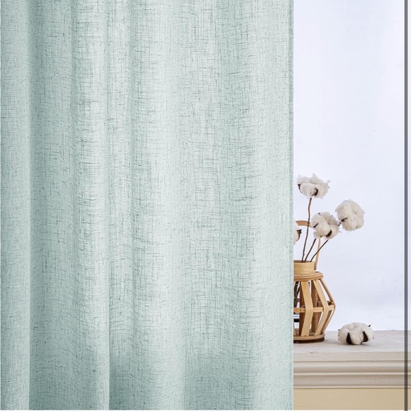 Elegant Sheer Curtain Panel in Light Blue 52x90 includes 2 panels (041) - Picture 4 of 4